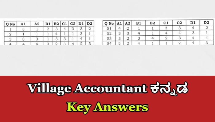 Village Accountant ಕನ್ನಡ Key Answers
