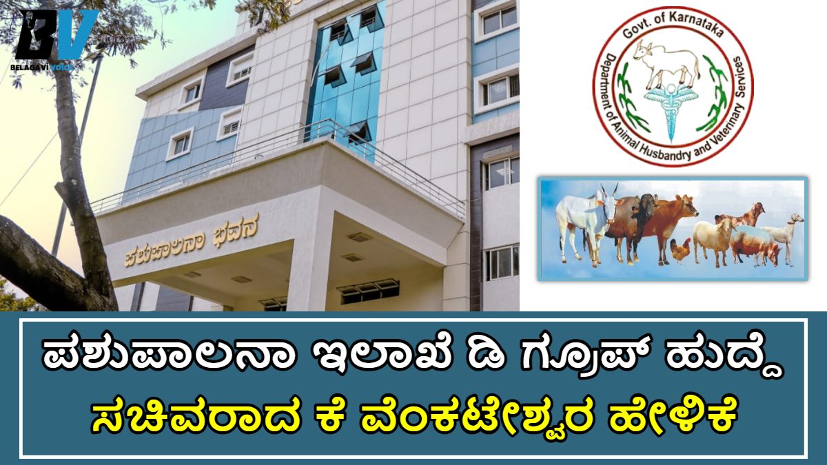 ಪಶುಪಾಲನಾ ಇಲಾಖೆ: 700 ಡಿ ಗ್ರೂಪ್ ನೌಕರರ ಹುದ್ದೆ!! ಪಿಯುಸಿ ಅಥವಾ ಡಿಗ್ರಿ ಪದವೀಧರರಿಗೆ ಕೆಲಸ